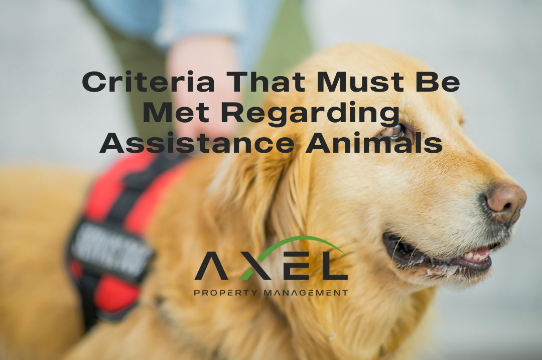Criteria That Must Be Met Regarding Assistance Animals